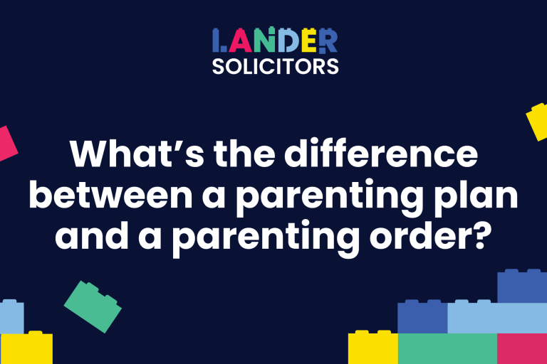Whats the difference between a parenting plan and a parenting order?