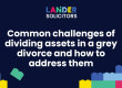 Common Challenges of dividing assets in a grey divorse and how to address them